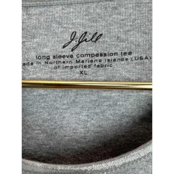 J.Jill Women's Long Sleeve Compassion Tee Gray Round Neck Stretch Size XL - Picture 3 of 4